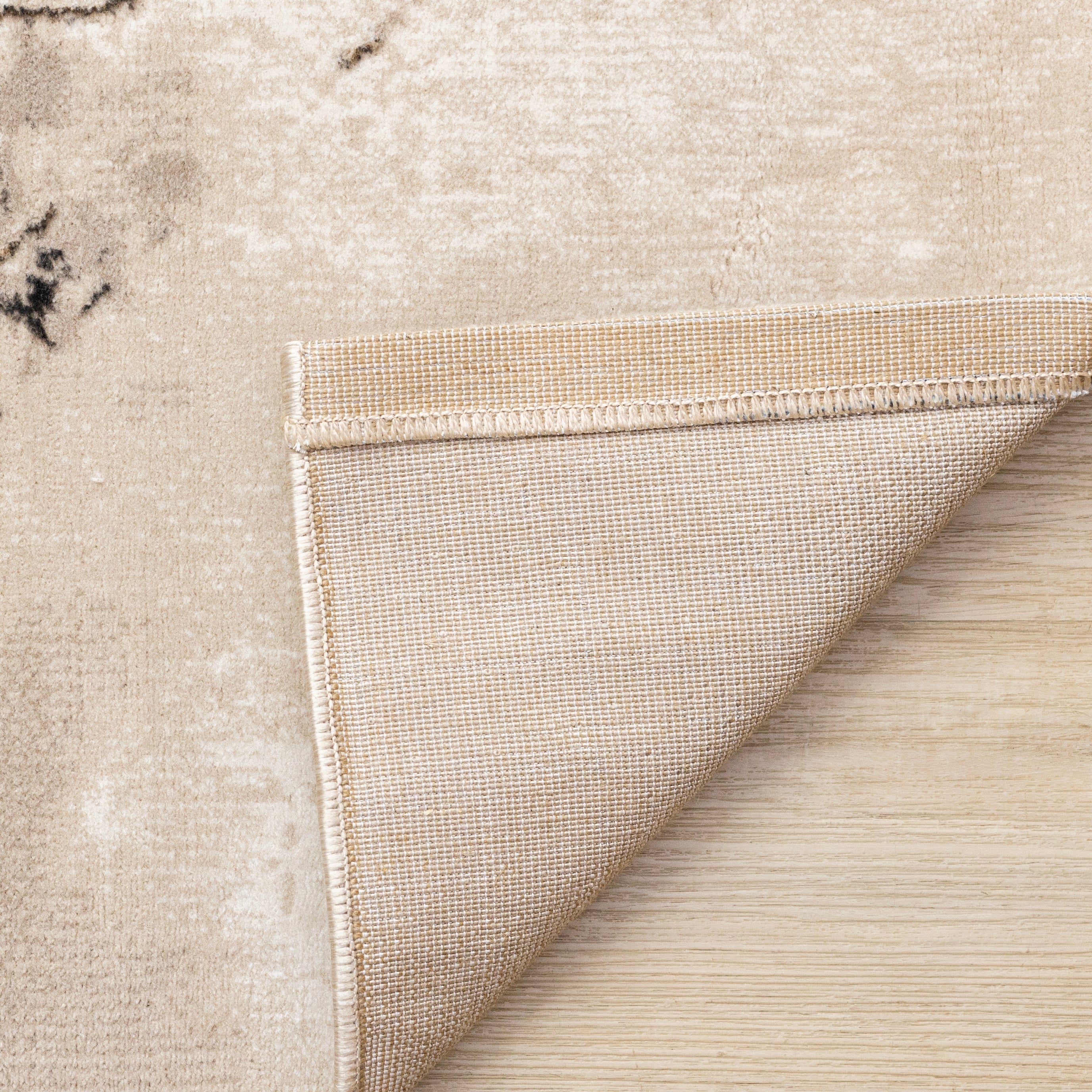 Autumn Drift 5'3" x 7'7" Distressed Foliage Area Rug - Light Brown, Beige