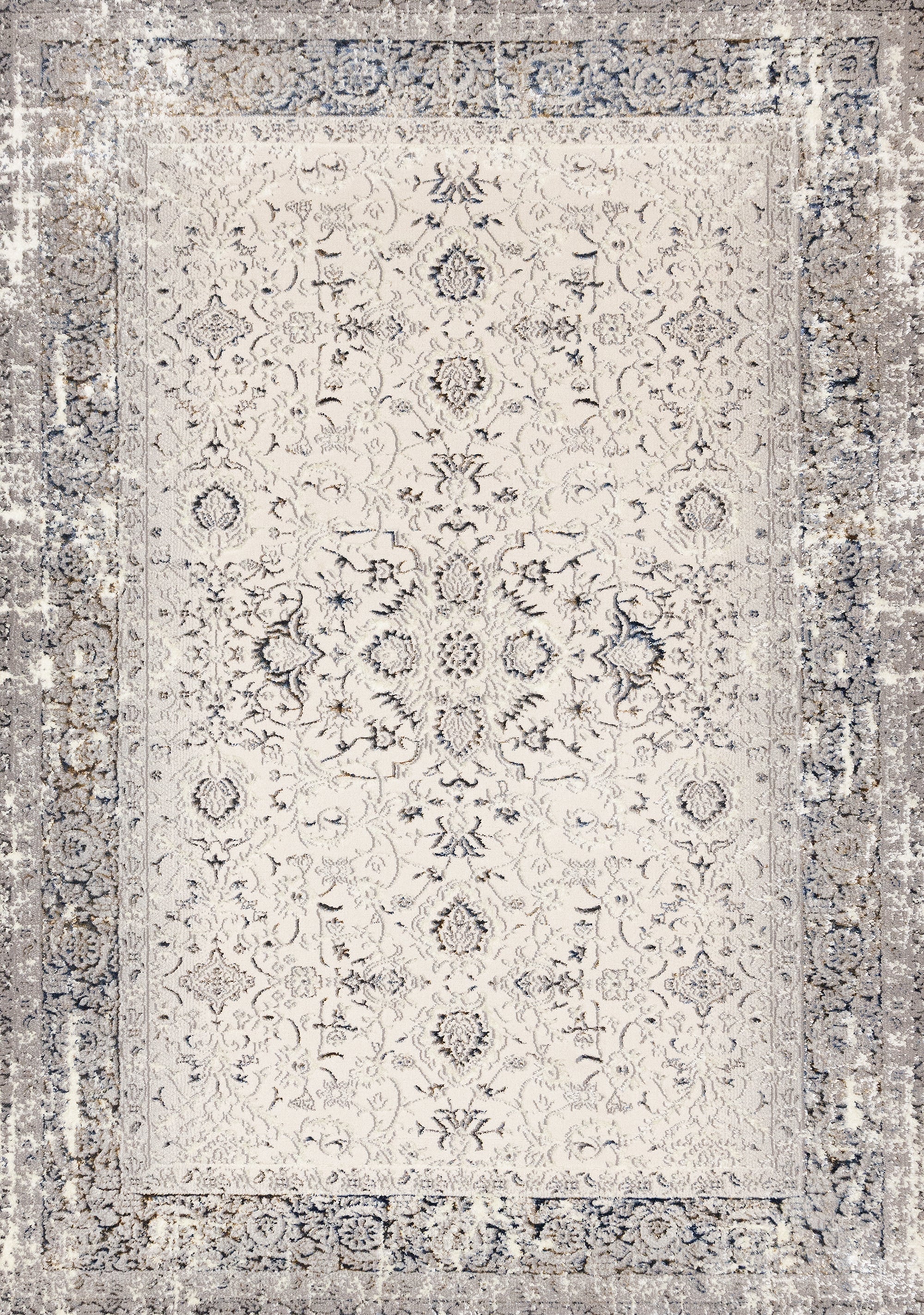 Chateau Charm 5'3" x 7'7" Elegant Classic Area Rug - Grey, Beige
