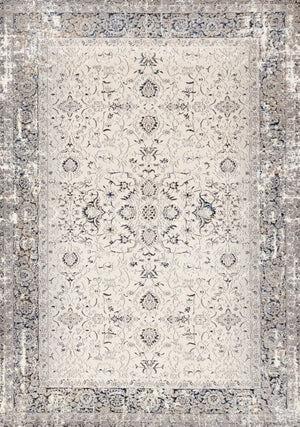 Chateau Charm Tapis (5,3 pi X 7,7 pi) classique élégant – gris, beige
