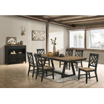 Addie 7-Piece Extendable Dining Set with Lattice-Back Chairs - Brown