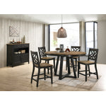 Addie 5-Piece Extendable Counter Height Dining Set with Lattice-Back Stools - Brown