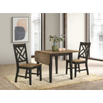 Addie 3-Piece Drop Leaf Set with Lattice-Back Dining Chairs - Brown