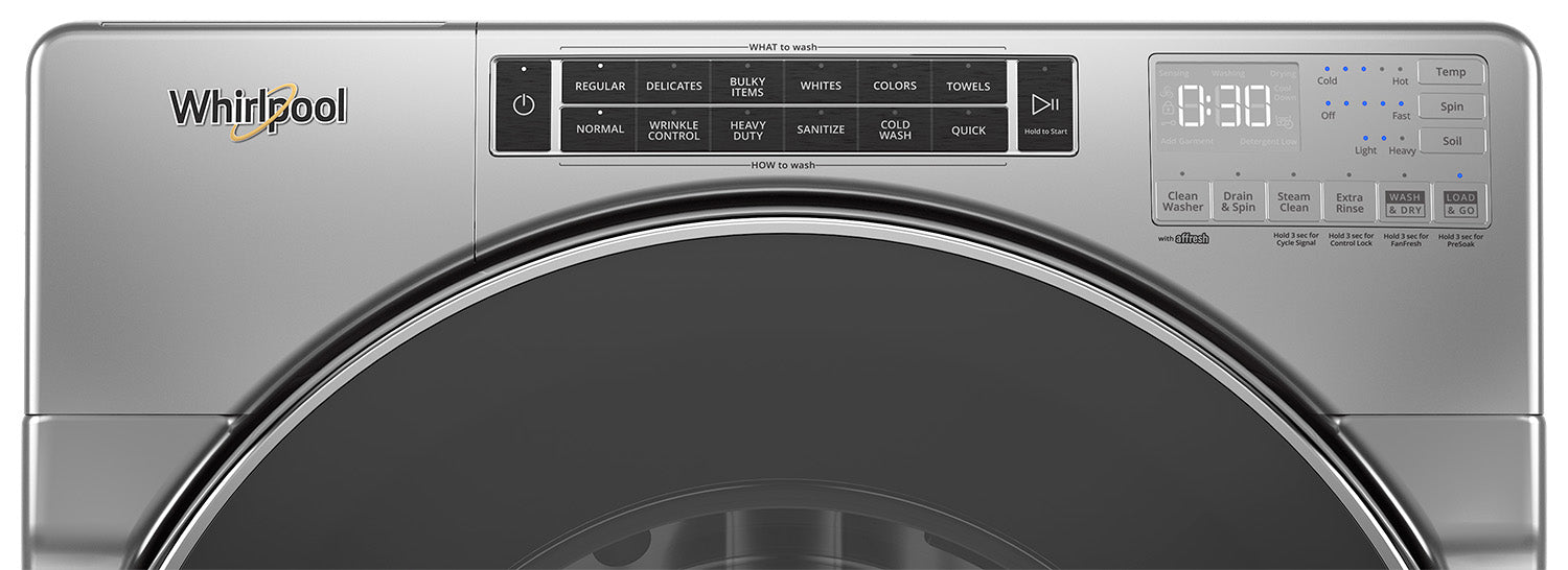 Whirlpool Chrome Shadow Front-Load Washer (5.8 cu. ft.) & Gas Dryer (7.4 cu. ft.) - WFW8620HC/WGD8620HC
