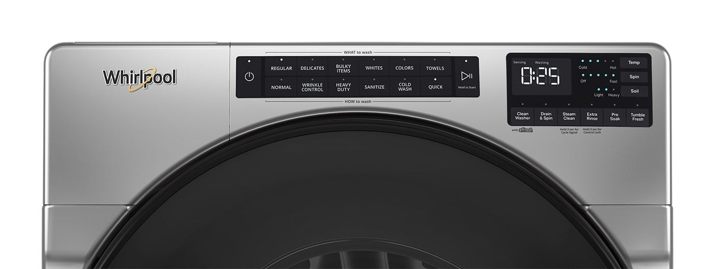 Whirlpool Chrome Shadow Front-Load Washer (5.8 cu. ft.) & Gas Dryer (7.4 cu. ft.) - WFW6605MC/WGD6605MC