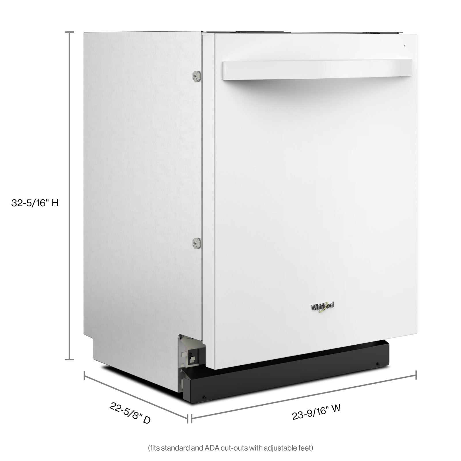 Whirlpool White 24" Built in 3 Rack Dishwasher (44 dBA) - WDT550SAPW