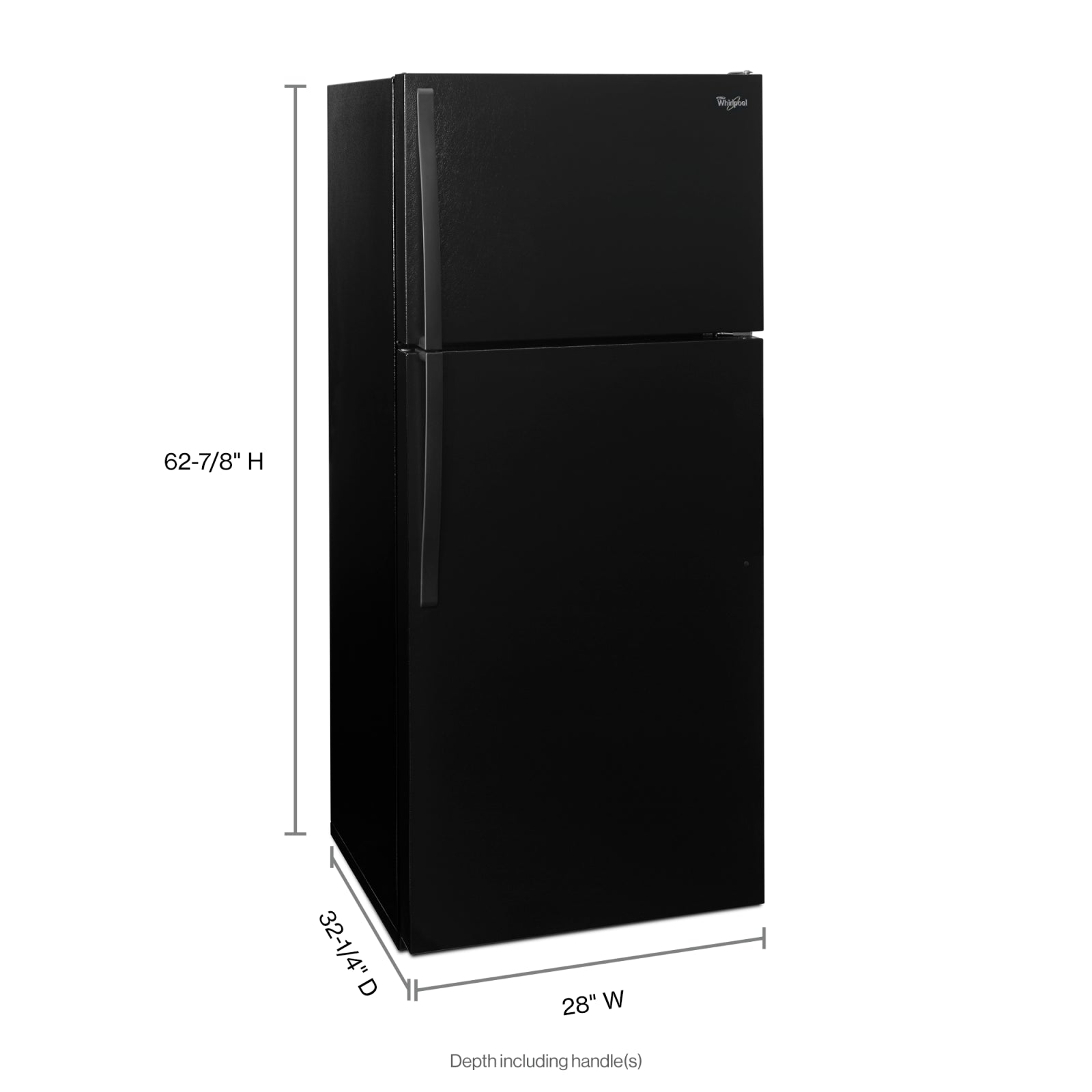 Whirlpool 28" 14.3 Cu. Ft. Black Top-Freezer Refrigerator - WRT314TFDB