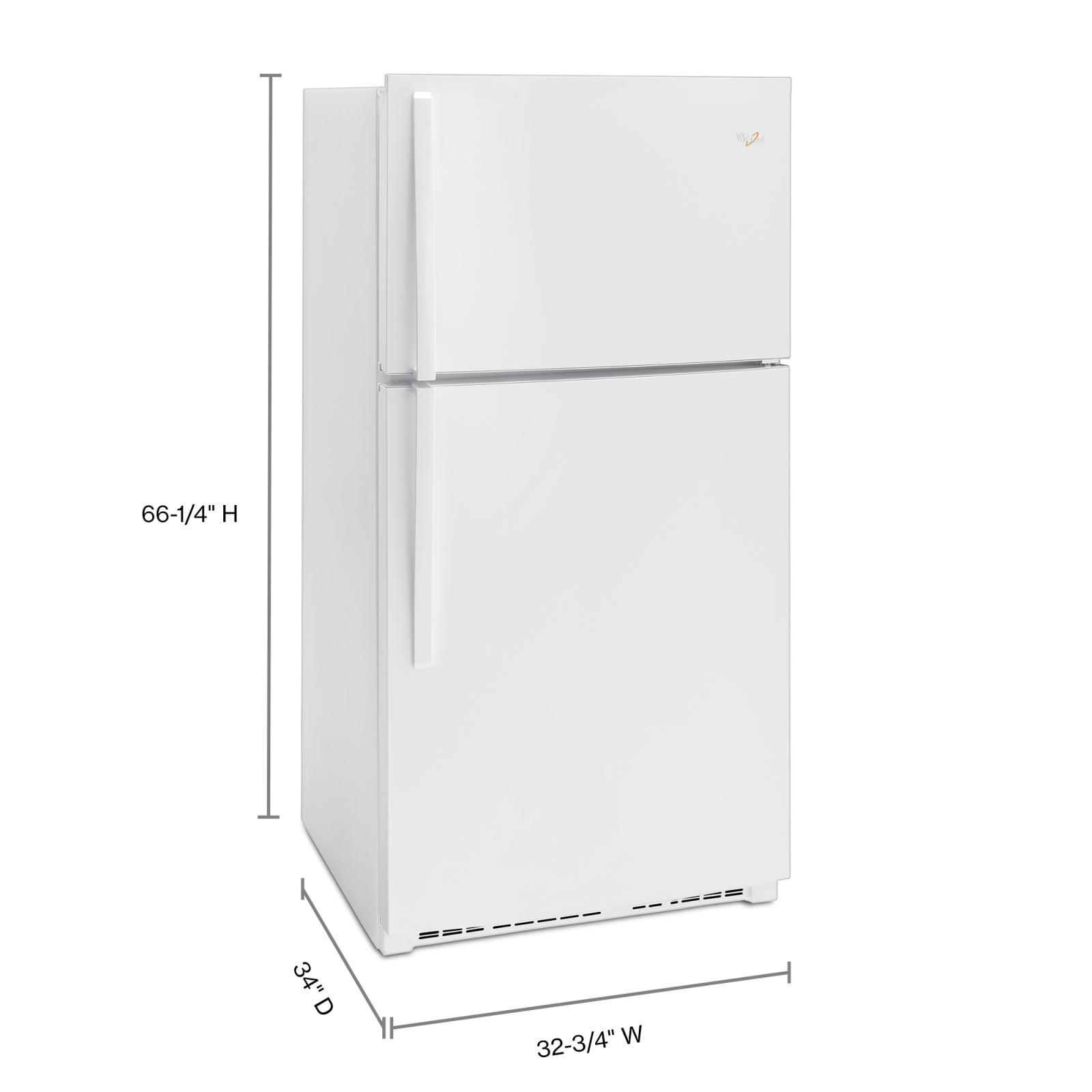 Whirlpool 33" 21.3 Cu. Ft. White Top-Freezer Refrigerator - WRT541SZDW