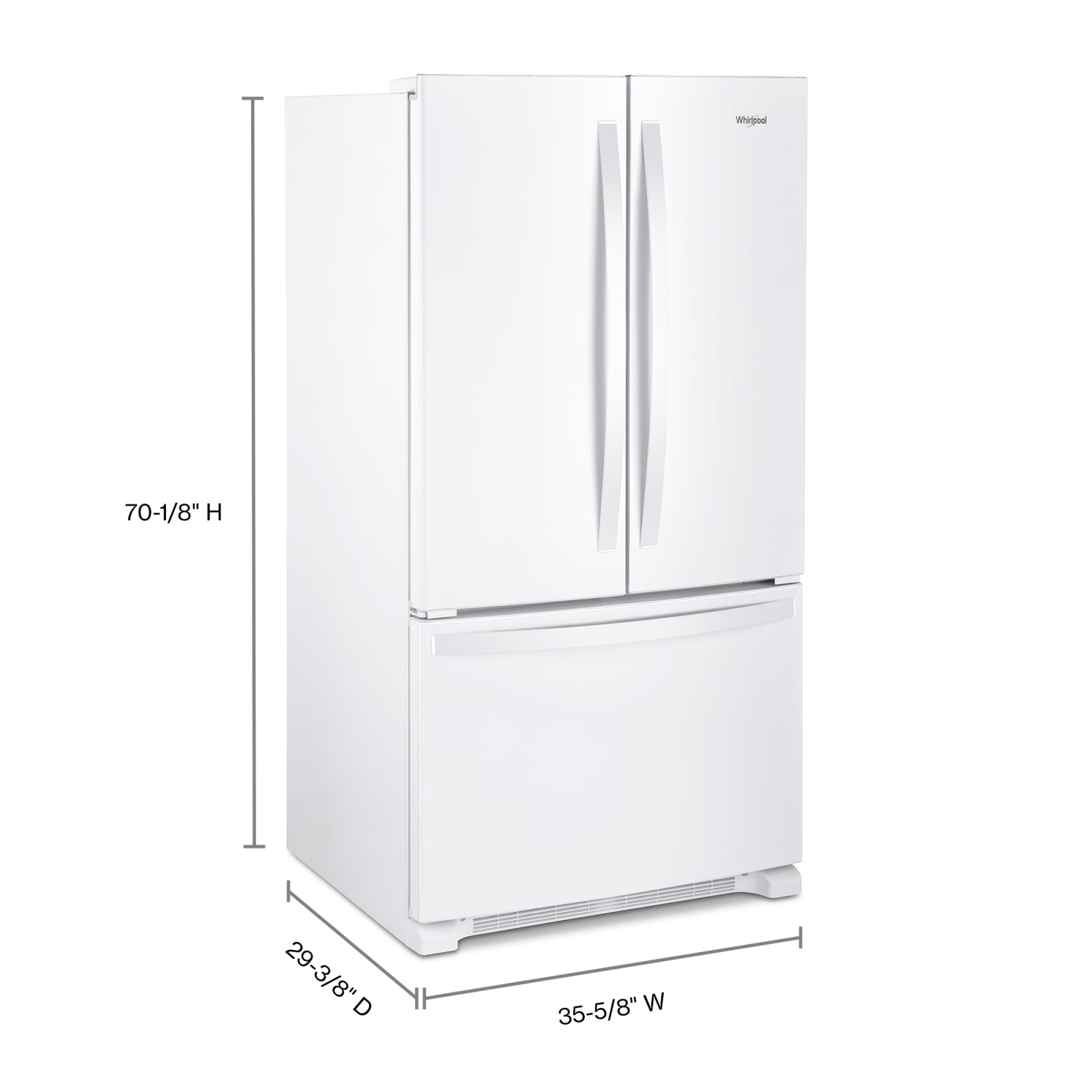 Whirlpool White Counter-Depth French Door Refrigerator (20 Cu. Ft.) - WRF540CWHW