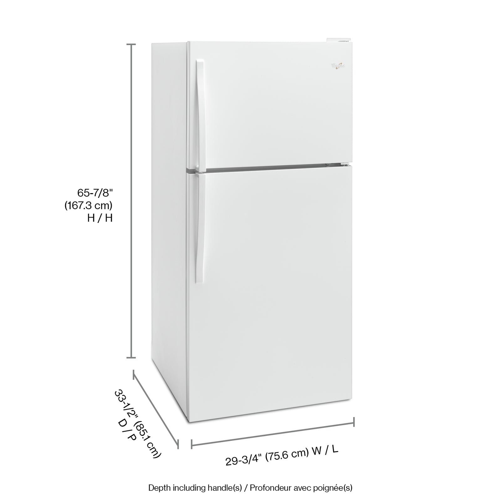 Whirlpool White Top-Freezer Refrigerator (18.2 Cu. Ft.) WRT318FZDW