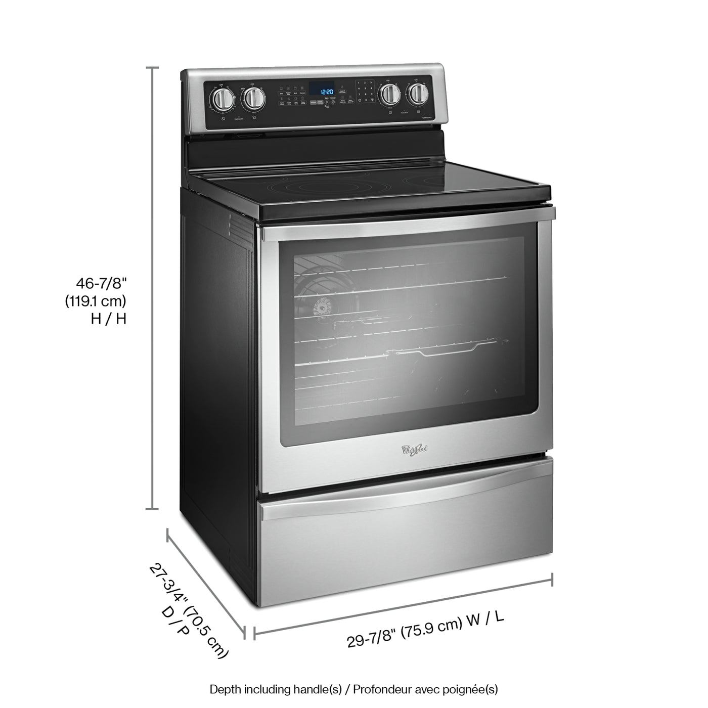 Whirlpool Stainless Steel Free-Standing Electric Range (6.4 Cu.Ft.) - YWFE745H0FS
