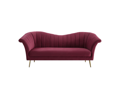 Taby Velvet Sofa - Red