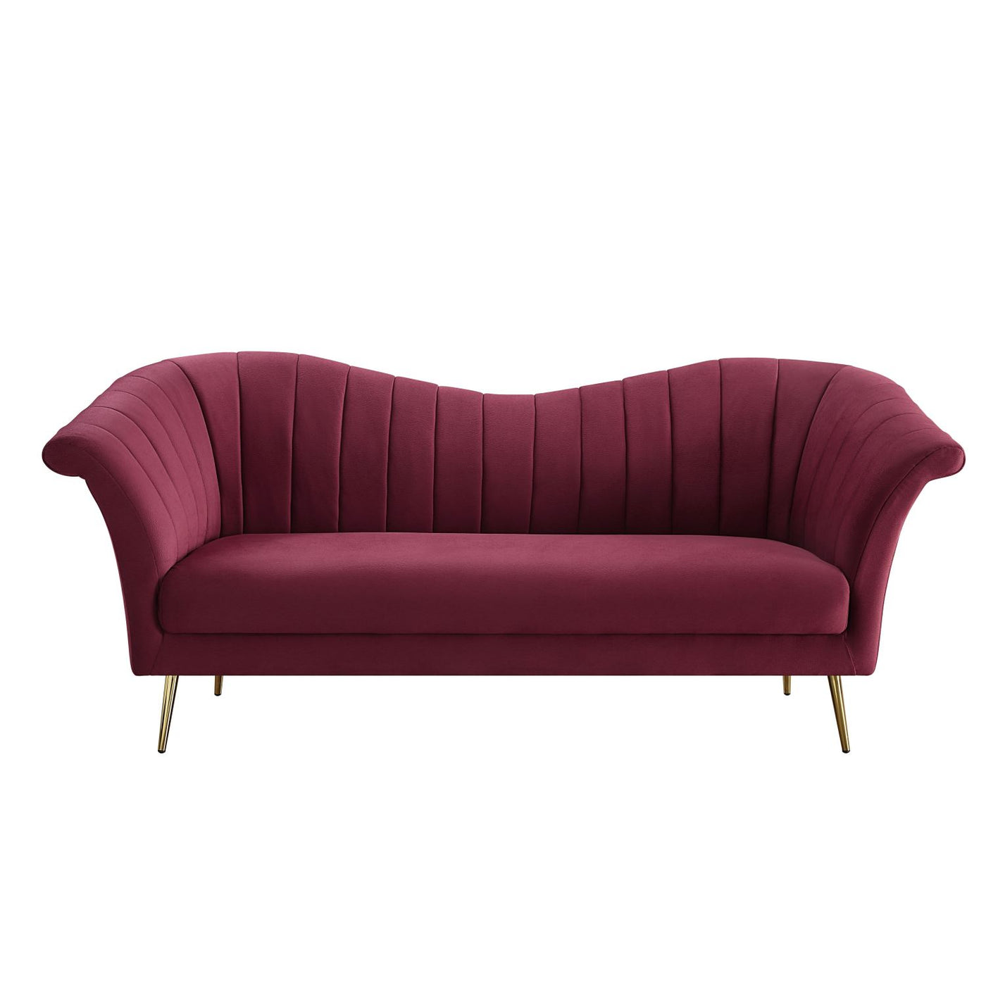 Taby Velvet Sofa - Red