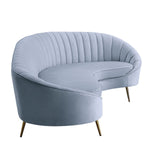 Kopa Velvet Sofa - Light Grey