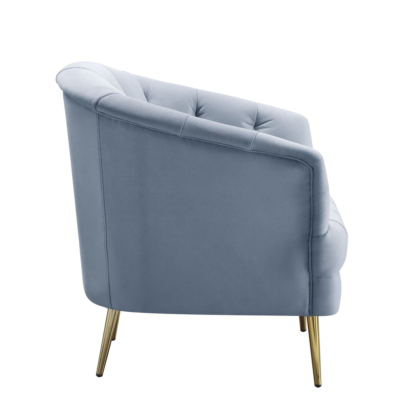Dalvic Velvet Arm Chair - Light Grey