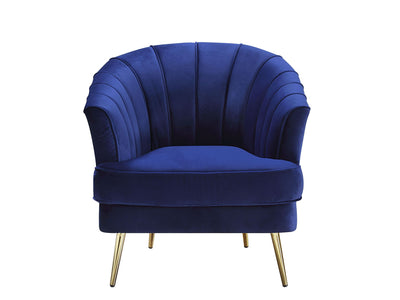 Bildud Velvet Arm Chair - Blue