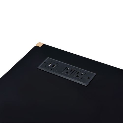 Loher Writing Desk with USB - Black