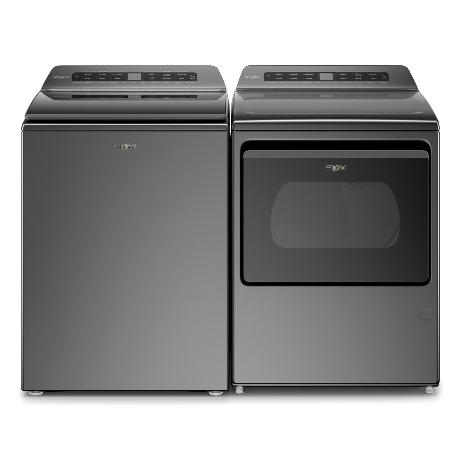 Whirlpool Chrome Shadow Smart Top-Load Washer (5.5 cu. ft.) & Smart Electric Dryer (7.4 cu. ft.) - WTW6120HC/YWED7120HC
