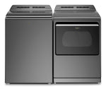 Whirlpool Chrome Shadow Top-Load Washer (6.0 cu. ft.) & Smart Electric Dryer (7.4 cu. ft.) - WTW8127LC/YWED7120HC