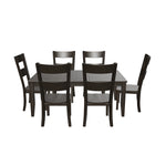 Holland 7-Piece Dining Set - Dark Oak with Wire-Brushed Finish