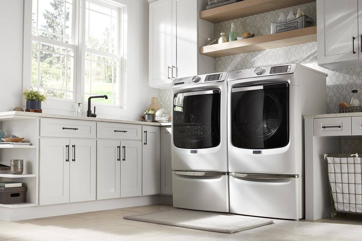 Maytag White Front-Load Washer (5.8 cu. ft.) & Electric Dryer (7.3 cu. ft.) - MHW8630HW/YMED8630HW