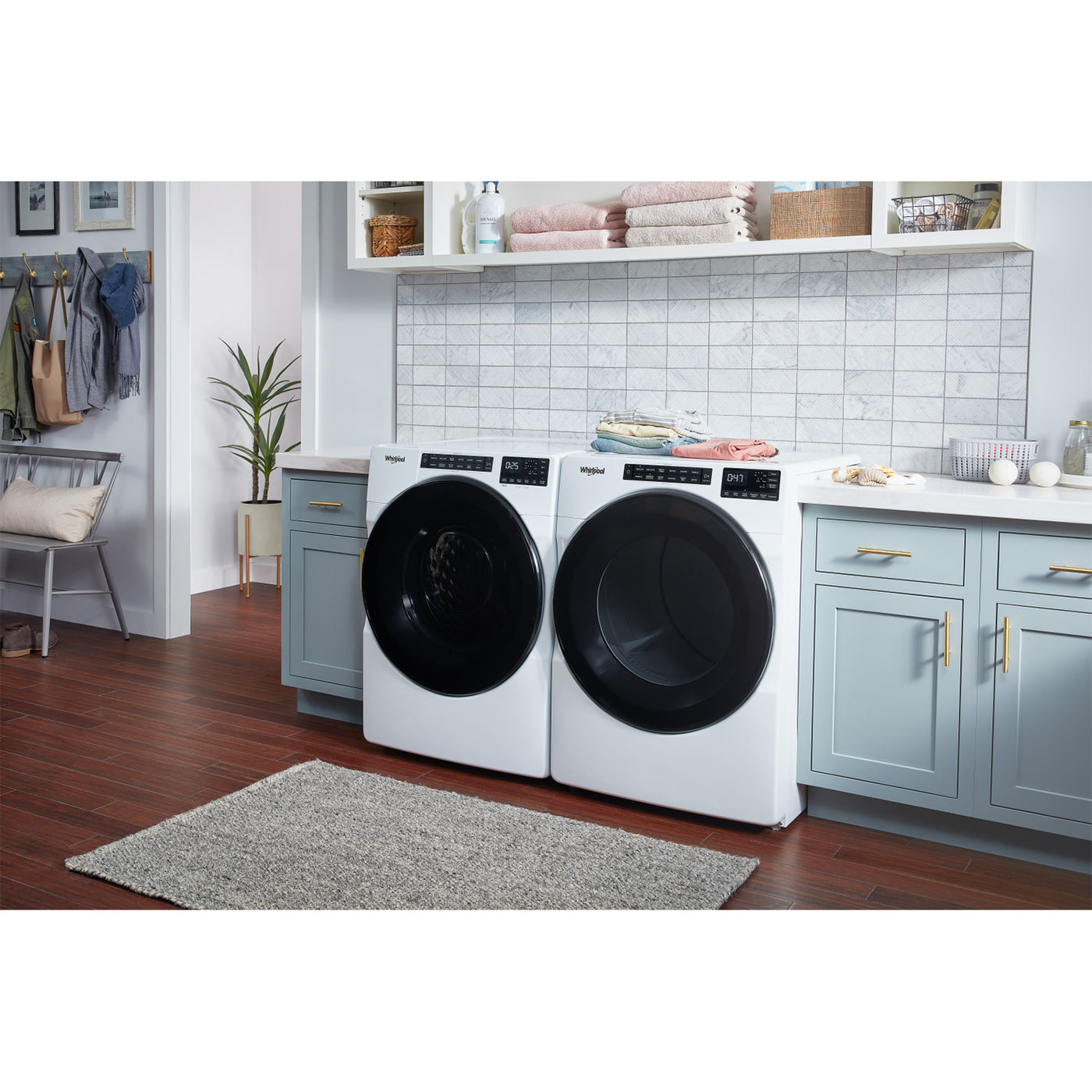 Whirlpool White Front-Load Washer (5.2 cu. ft.) & Electric Dryer (7.4 cu. ft.) - WFW5605MW/YWED6605MW