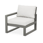 POLYWOOD® EDGE 4-Piece Modular Deep Seating Set - Slate Grey/Natural Linen