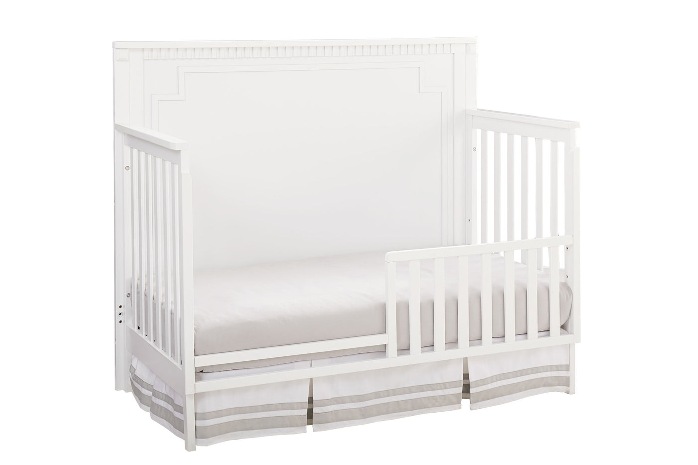 Emery Convertible Panel Crib with Toddler Guard Rail Package - White