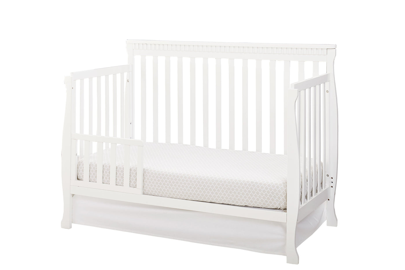 Emery Convertible Slat Crib with Toddler Rail - White