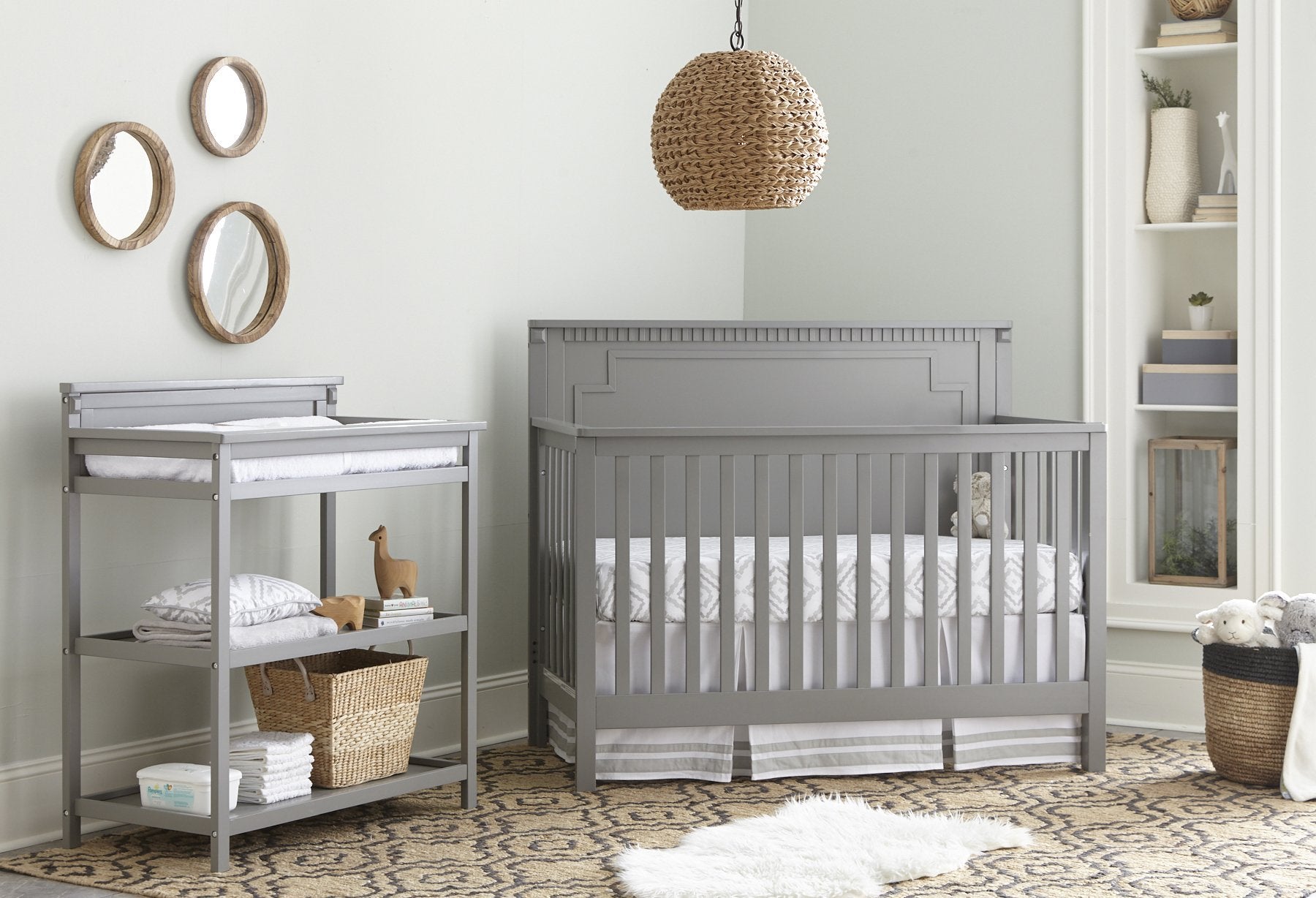 Emery Convertible Panel Crib - Grey