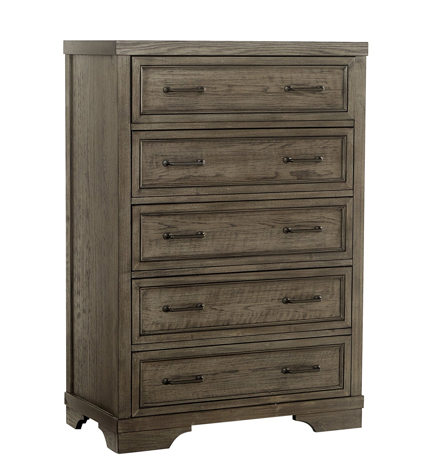 Foundry 5 Drawer Chest - Brushed Pewter