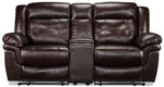 Cooper Leather Reclining Loveseat with Console - Brown
