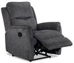 Grayson Reclining Sofa, Reclining Loveseat and Recliner Set - Charcoal