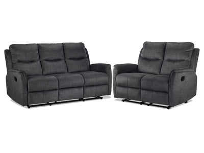 Grayson Ens. Sofa et causeuse inclinables – anthracite