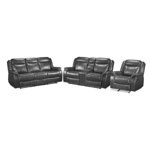 Scorpio Ens. Sofa, causeuse et fauteuil berçant inclinables – gris