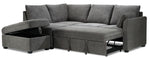 Portland 3-Piece Sectional with Right-Facing Pop-Up Bed - Grey