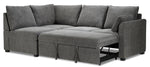 Portland 3-Piece Sectional with Right-Facing Pop-Up Bed - Grey