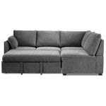 Portland 3-Piece Sectional with Left-Facing Pop-Up Bed - Grey