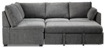 Portland 3-Piece Sectional with Right-Facing Pop-Up Bed - Grey