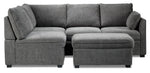 Portland 3-Piece Sectional with Right-Facing Pop-Up Bed - Grey