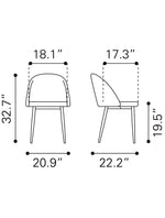 Nezh Elegant Dining Chair - Cream/Gold - Set of 2