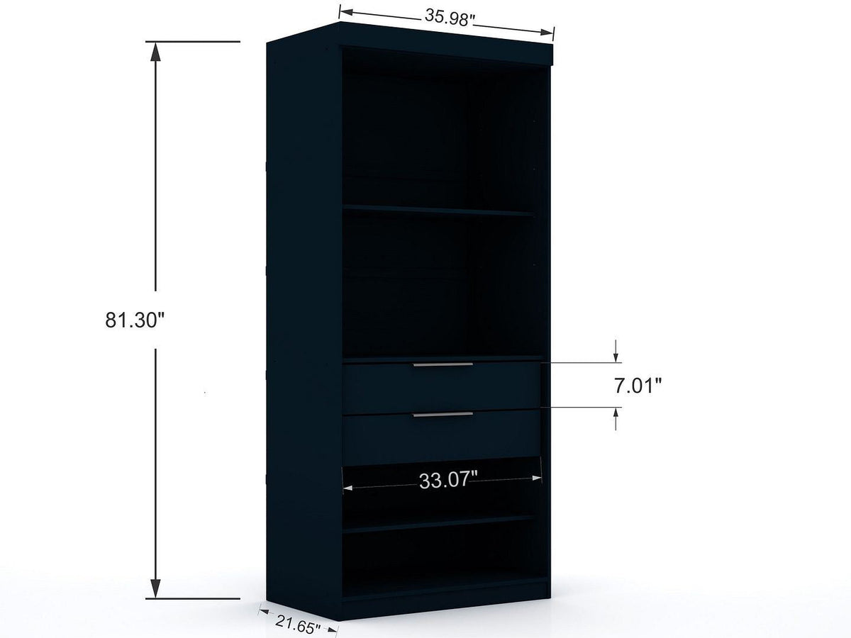 Oulu Open Sectional Wardrobe - Midnight Blue