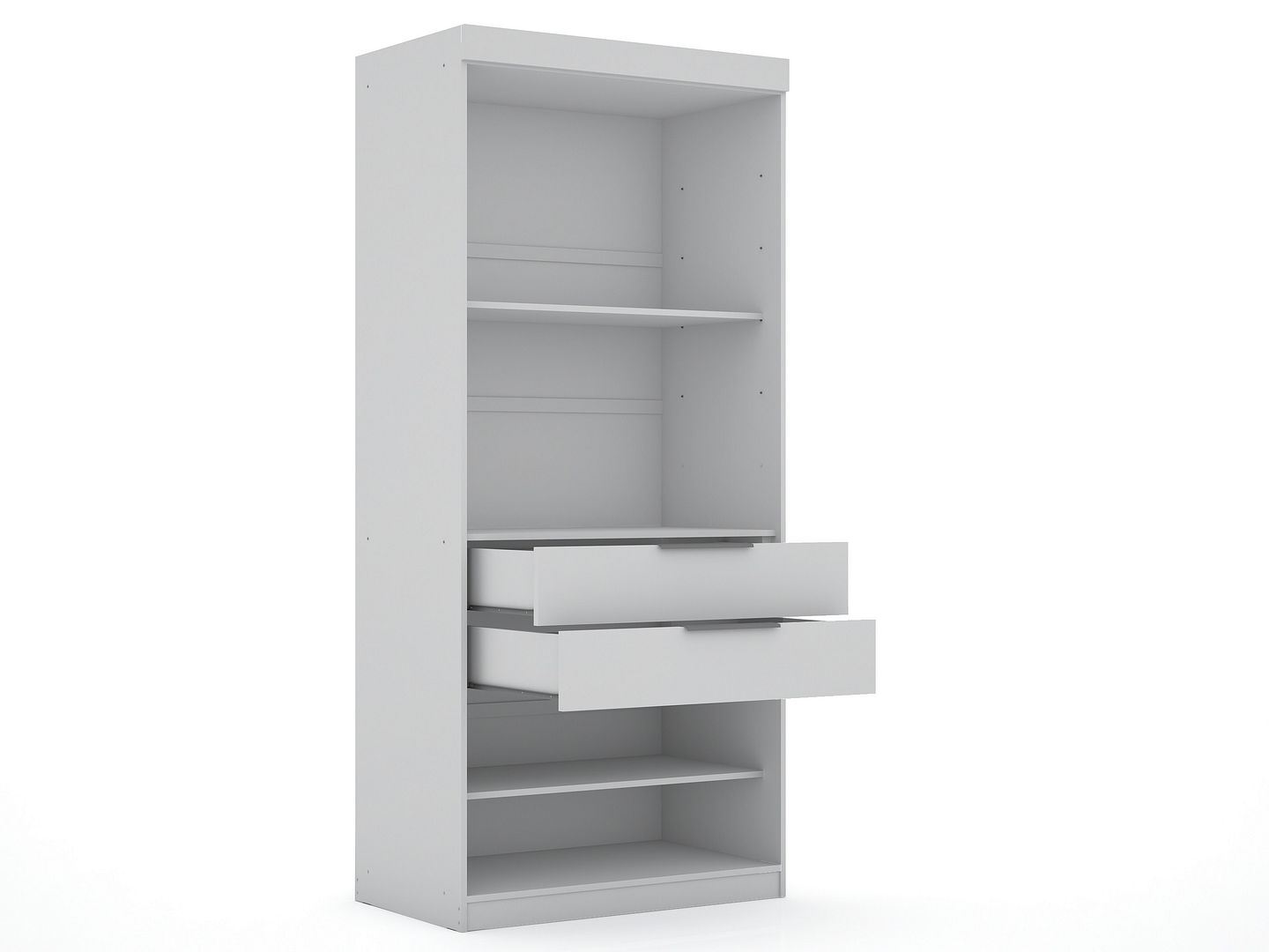 Oulu 2-Piece Open Sectional Wardrobe - White