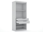 Oulu 2-Piece Open Sectional Wardrobe - White