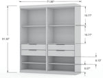 Oulu 2-Piece Open Sectional Wardrobe - White
