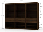 Oulu 3-Piece Open Sectional Wardrobe - Brown