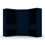 Oulu Semi-Open 3-Piece Modular Corner Wardrobe - Midnight Blue