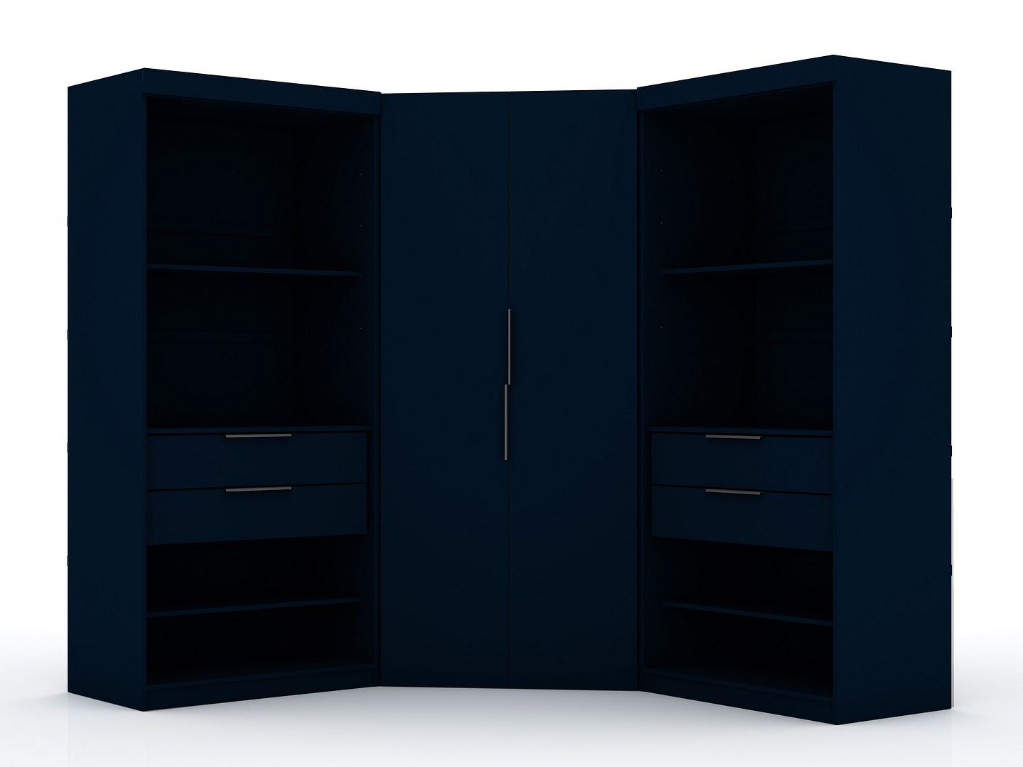 Oulu Semi-Open 3-Piece Modular Corner Wardrobe - Midnight Blue
