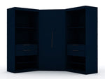 Oulu Semi-Open 3-Piece Modular Corner Wardrobe - Midnight Blue