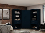 Oulu Semi-Open 3-Piece Modular Corner Wardrobe - Midnight Blue