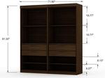 Oulu 2-Piece Modular Wardrobe - Brown